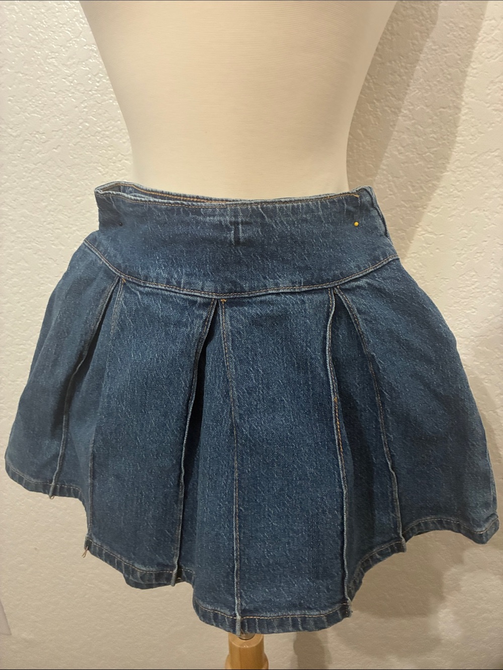 art class Dark Blue Denim Pleated Skirt